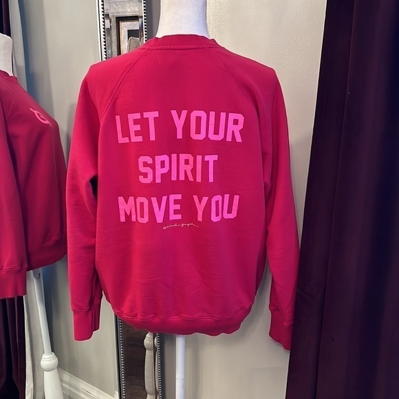SPIRITUAL GANGSTER X PELOTON Let Your Spirit Move You Pink Crewneck Size Small - Picture 7 of 12